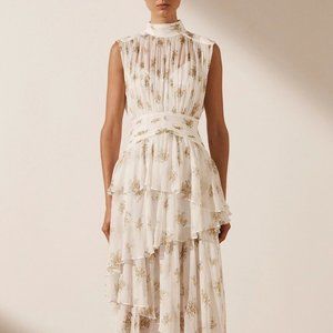 Julieta Sleeveless Ruched Midi Dress